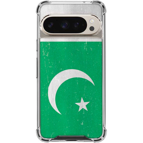 Pakistan Flag Distressed Pixel 9 Pro XL Clear Case